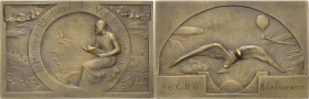 Slg. Joos - Medaillen, Plaketten, Abzeichen der Luftfahrt 1783-1945
 Bronzeplakette o.J. (Fraisse) L'Homme Etudiant Le Vol Des Oiseaux. Sitzender Man...