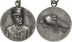 Slg. Joos - Medaillen, Plaketten, Abzeichen der Luftfahrt 1783-1945
 Silbermedaille o.J. (um 1906). Graf von Zeppelin. Brustbild mit Zylinder halbrec...