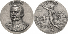 Slg. Joos - Medaillen, Plaketten, Abzeichen der Luftfahrt 1783-1945
 Eisengussmedaille 1914 (R. Küchler / Grünthal) Einnahme von Lüttich. Brustbild d...