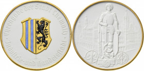 Porzellanmedaillen - Medaillen der Meißner Porzellanmanufaktur
Chemnitz Weiße Porzellanmedaille o.J. (1938). Ehrengabe der Stadt. Stadtwappen / Vor G...