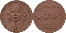Porzellanmedaillen - Medaillen der Meißner Porzellanmanufaktur
Magdedurg Braune Porzellanmedaille o.J. (1988) (Meißen) Otto von Guericke - Technische...