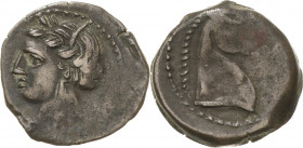 Zeugitana Karthago
 Bronze 300/264 v. Chr. Kopf der Tanit nach links / Pferdekopf nach rechts, davor Kreis. Mit alter Sammlungsbeschreibung SNG Cop. ...