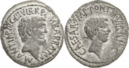Römische Republik
Marcus Antonius und Octavian 41 v. Chr Denar 41 v. Chr., Lagermünzstätte Kopf des M. Antonius nach rechts, M ANT IMP AVG III VIR R ...