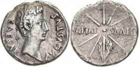 Kaiserzeit
Augustus 27 v. Chr.-14 n. Chr Denar 19/18 v. Chr., spanische Münzstätte Auf die Kometenerscheinung C/-43 K1. Kopf nach rechts, CAESAR AVGV...