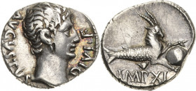 Kaiserzeit
Augustus 27 v. Chr.-14 n. Chr Denar 12 v. Chr., Lugdunum Kopf nach rechts, AVGVSTVS DIVI F / Sternzeichen des Capricornus nach rechts vor ...