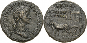 Kaiserzeit
Agrippina, Gattin des Germanicus, Mutter des Caligula, *14 v. Chr.-33 n. Chr Sesterz 37/41, Rom Brustbild nach rechts, AGRIPPINA M F MAT C...