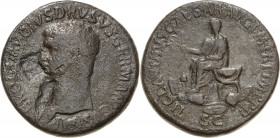 Kaiserzeit
Tiberius 14-37 für Drusus Maior *38 v. Chr.-9 n. Chr Sesterz 42/43, Rom Kopf nach links, NERO CLAVDIVS DRVSVS GERMANICVS IMP / Claudius th...