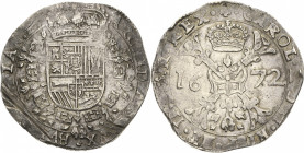 Belgien-Brabant
Karl II. von Spanien 1665-1700 Patagon 1672, Brüssel Delmonte 343 Davenport 4491 Leichte Bearbeitungsspuren am Rand, fast vorzüglich...