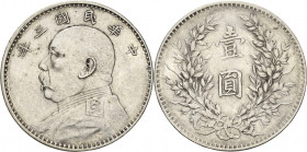 China
Republik 1912-1949 Dollar 1914 (= Jahr 3) L/M 63 KM Y 329 Davenport 225 Sehr schön+
