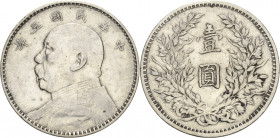 China
Republik 1912-1949 Dollar 1914 (= Jahr 3) L/M 63 KM Y 329 Davenport 225 Sehr schön