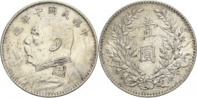 China
Republik 1912-1949 Dollar 1921 (= Jahr 10). Yuan Shi Kai L/M 79 KM Y 329.5 Davenport 225 Kl. Kratzer, sehr schön-vorzüglich