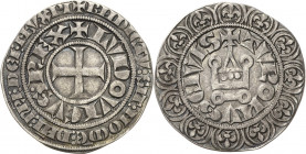Frankreich
Ludwig IX. 1245-1270 Gros tournois 1266/1270, Tours Kreuz im Perlkreis, LVDOVICVS REX / Châtel tournois, TVRONVS CIVIS. Mit S bstehend aus...