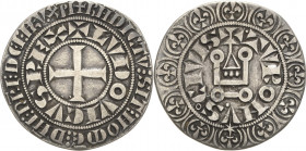 Frankreich
Ludwig IX. 1245-1270 Gros tournois 1266/1270, Tours Kreuz im Perlkreis, LVDOVICVS REX / Châtel tournois, TVRONVS CIVIS Duplessy 190 3.45 g...