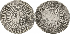 Berg
Wilhelm II. 1360-1408 Turnose Mit Avers-Gegenstempel Lemgo (Rosette) und Werl (Wappenschild mit Kreuz, in den oberen Winkeln Kugel) Noss 63 (Mün...