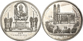 Bayern
Maximilian I. Joseph 1806-1825 Silbermedaille 1817 (C. J. Daiser) Auf den großen Bittgang wegen der Teuerung. St. Benno Reliquienschrein, darü...