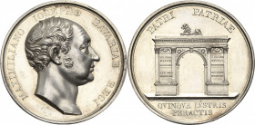 Bayern
Maximilian I. Joseph 1806-1825 Silbermedaille 1824 (J. Losch) 25-jähriges Regierungsjubiläum. Kopf nach rechts / Triumphbogen, darauf ruhender...