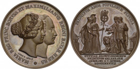 Bayern
Ludwig I. 1825-1848 Bronzemedaille 1842 (A.F.König/Loos) Vermählung des Kronprinzen Maximilian mit Marie von Preußen Beider Köpfe nebeneinande...