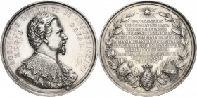 Bayern
Ludwig II. 1864-1886 Silbermedaille 1882 (J. A. Ries) 300-jähriges Jubiläum der Universität Würzburg. Brustbild Ludwig II. nach rechts im Herm...