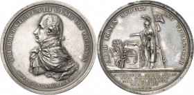 Brandenburg-Preußen
Friedrich Wilhelm III. 1797-1840 Silbermedaille 1803 (D.F. oder F.W. Loos) Auf die Vereinigung von Eichsfeld, Nordhausen und Mühl...
