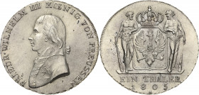 Brandenburg-Preußen
Friedrich Wilhelm III. 1797-1840 Taler 1805, A-Berlin Olding 102 a Jaeger 29 Davenport 2603 Seltenes und prachtvolles Exemplar. M...