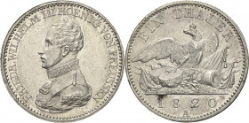 Brandenburg-Preußen
Friedrich Wilhelm III. 1797-1840 Taler 1820, A-Berlin Olding 106 AKS 13 Jaeger 37 Kahnt 365 Davenport 759 Revers kl. Schrötlingsf...