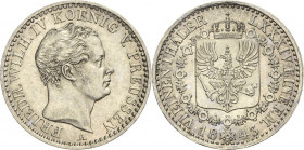 Brandenburg-Preußen
Friedrich Wilhelm IV. 1840-1861 1/6 Taler 1843, A-Berlin Olding 311 AKS 80 Jaeger 72 Prachtvolles Exemplar. Min. Randfehler, Stem...