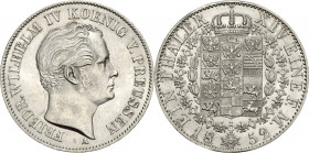 Brandenburg-Preußen
Friedrich Wilhelm IV. 1840-1861 Taler 1852, A-Berlin Olding 305 AKS 74 Jaeger 73 b Kahnt 375 Davenport 769 Selten in dieser Erhal...
