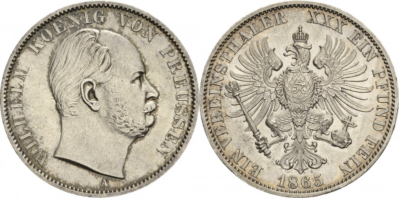 Brandenburg-Preußen
Wilhelm I. 1861-1888 Taler 1865, A -Berlin Olding 405 AKS 9...