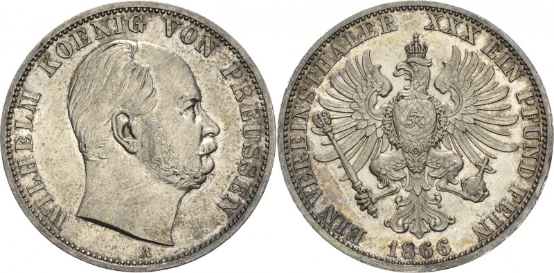 Brandenburg-Preußen
Wilhelm I. 1861-1888 Taler 1866, A -Berlin Olding 405 AKS 9...