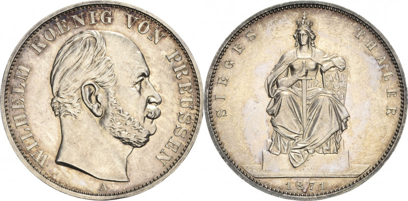 Brandenburg-Preußen
Wilhelm I. 1861-1888 Taler 1871, A-Berlin Sieg Olding 408 A...