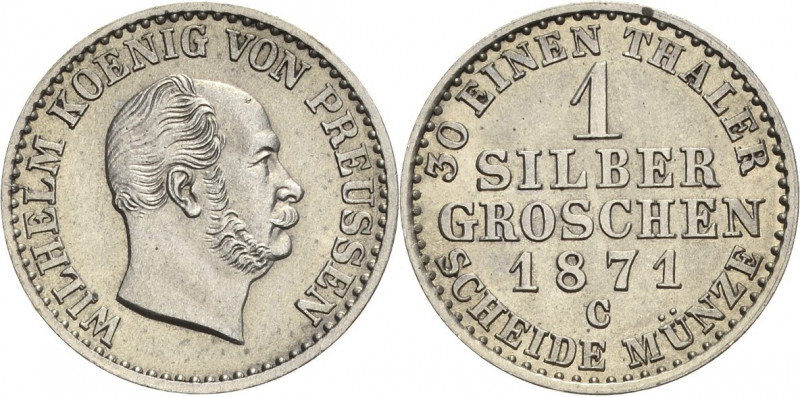 Brandenburg-Preußen
Wilhelm I. 1861-1888 Silbergroschen 1871, C-Frankfurt am Ma...