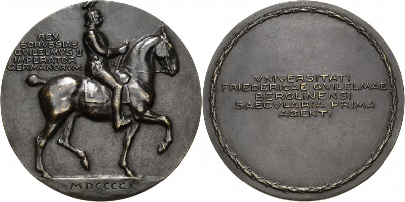 Brandenburg-Preußen
Wilhelm II. 1888-1918 Geschwärzte Bronzegussmedaille 1910 (...