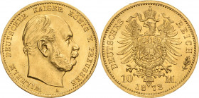 Preußen
Wilhelm I. 1861-1888 10 Mark 1872 A Jaeger 242 Kl. Randfehler, vorzüglich-Stempelglanz/fast Stempelglanz