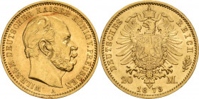 Preußen
Wilhelm I. 1861-1888 20 Mark 1873 A Jaeger 243 Fast vorzüglich/vorzüglich