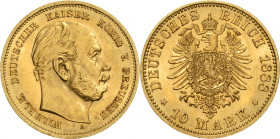 Preußen
Wilhelm I. 1861-1888 10 Mark 1888 A Jaeger 245 Vorzüglich-Stempelglanz