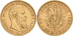 Preußen
Friedrich III. 1888 20 Mark 1888 A Jaeger 248 Sehr schön/sehr schön-vorzüglich