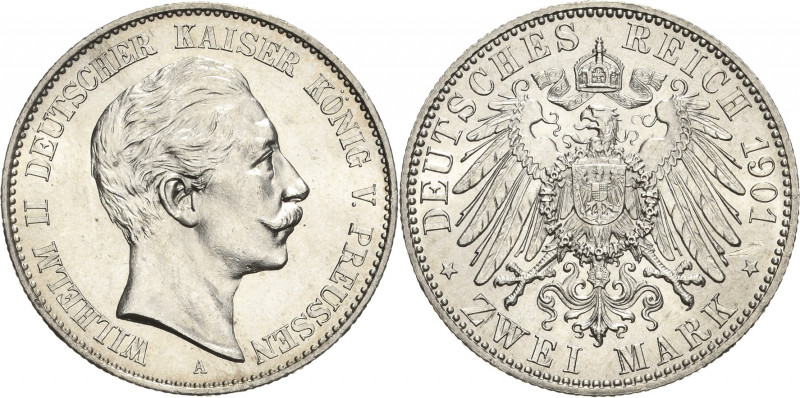 Preußen
Wilhelm II. 1888-1918 2 Mark 1901 A Jaeger 102 Seltener Jahrgang. Kl. R...