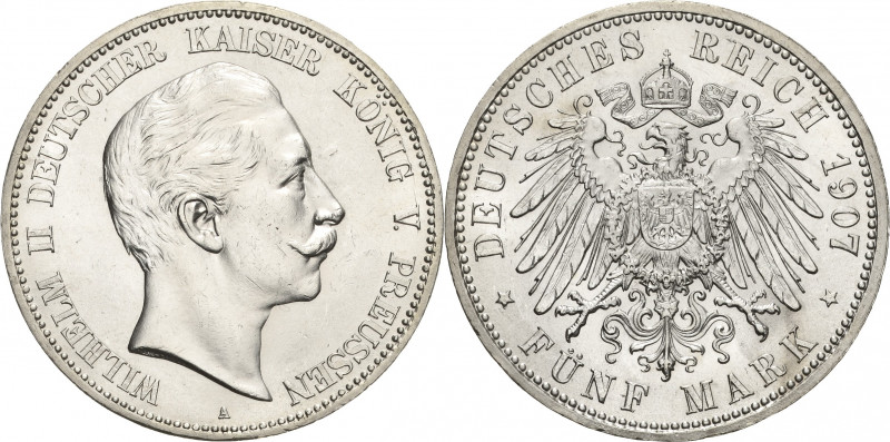 Preußen
Wilhelm II. 1888-1918 5 Mark 1907 A Jaeger 104 Avers mattiert. Vorzügli...