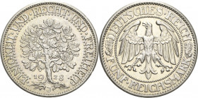 5 Reichsmark 1928 J Eichbaum Jaeger 331 Prachtvolles Exemplar. Stempelglanz
