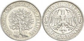 5 Reichsmark 1931 J Eichbaum Jaeger 331 Kl. Randfehler, vorzüglich