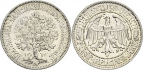 5 Reichsmark 1931 A Eichbaum Jaeger 331 Fast vorzüglich/vorzüglich