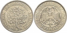5 Reichsmark 1932 D Eichbaum Jaeger 331 Vorzüglich-Stempelglanz