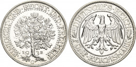 5 Reichsmark 1932 G Eichbaum Jaeger 331 Kl. Kratzer, vorzüglich-prägefrisch
