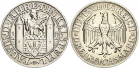 3 Reichsmark 1928 D Dinkelsbühl Jaeger 334 Prägefrisch