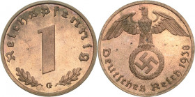 Reichspfennig 1938 G Jaeger 361 Sehr selten in dieser Erhaltung. Polierte Platte