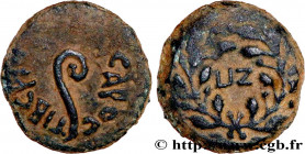 JUDAEA - ROMAN GOVERNORS
Type : Prutah 
Date : an 17 
Mint name / Town : Jérusalem, Judée 
Metal : copper 
Diameter : 16  mm
Orientation dies : 12  h....