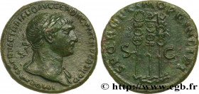 TRAJANUS
Type : As 
Date : 107 
Mint name / Town : Rome 
Metal : copper 
Diameter : 26,5  mm
Orientation dies : 6  h.
Weight : 11,77  g.
Rarity : R1 
...