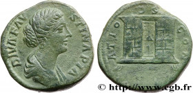 DIVA FAUSTINA
Type : Sesterce 
Date : 176 
Mint name / Town : Rome 
Metal : copper 
Diameter : 31  mm
Orientation dies : 6  h.
Weight : 28,04  g.
Rari...