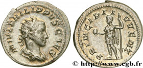 PHILIPPUS II
Type : Antoninien 
Date : 246 
Mint name / Town : Rome 
Metal : billon 
Millesimal fineness : 450  ‰
Diameter : 23  mm
Orientation dies :...