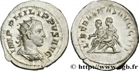 PHILIPPUS II
Type : Antoninien 
Date : 249 
Mint name / Town : Rome 
Metal : billon 
Millesimal fineness : 450  ‰
Diameter : 24,5  mm
Orientation dies...